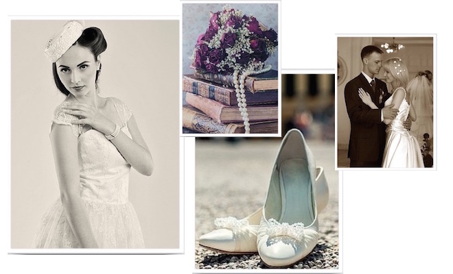 scarpe abito sposa vintage collage