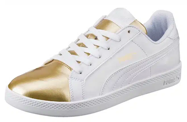 Puma donna scarpe bianche oro