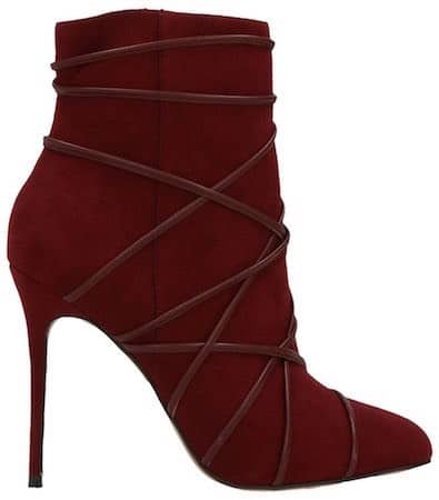 tronchetti tacco alto fino camoscio bordeaux