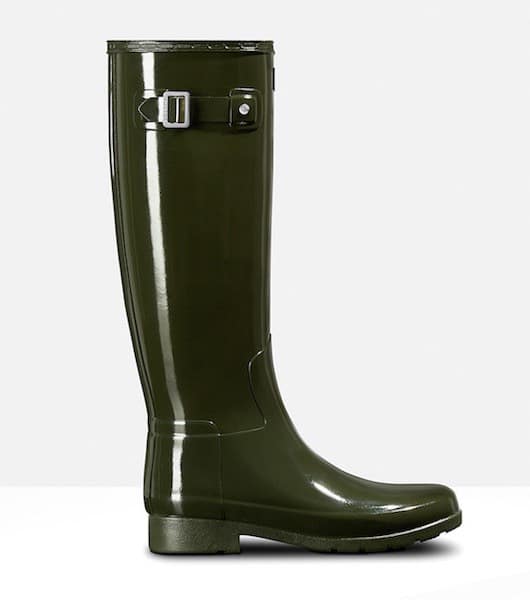 hunter-donna-stivale-verde-lucido