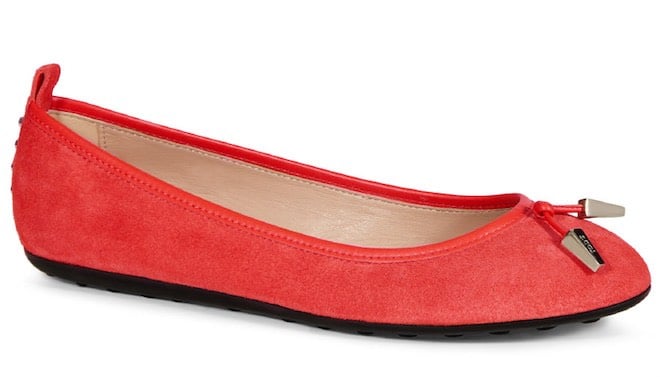 ballerina rossa camoscio tods