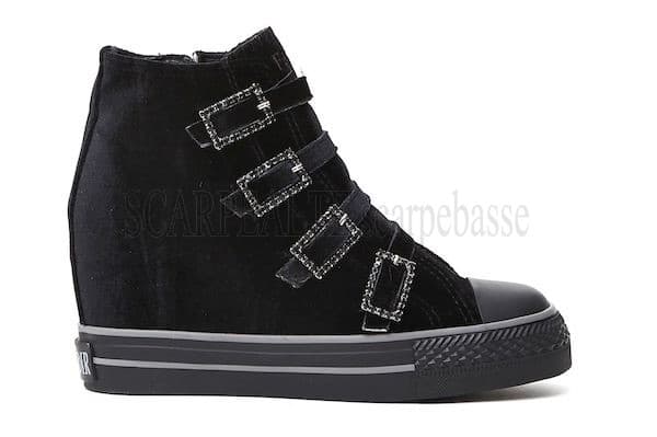 cafe noir sneakers in velluto multi fibbia