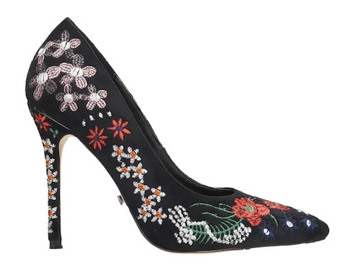 scarpa nera con ricami floreali primadonna inverno 2017 2018