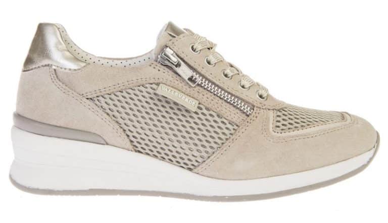Valleverde 36395 Sneaker Donna Tessuto Oro Con Zeppa 3cm, Plateau 2cm, Taglia 41
