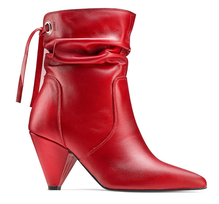 Stivaletto rosso tacco a cono bata 2018fw