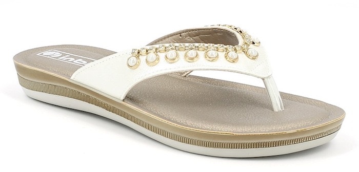 inblu2018 infradito bianco strass